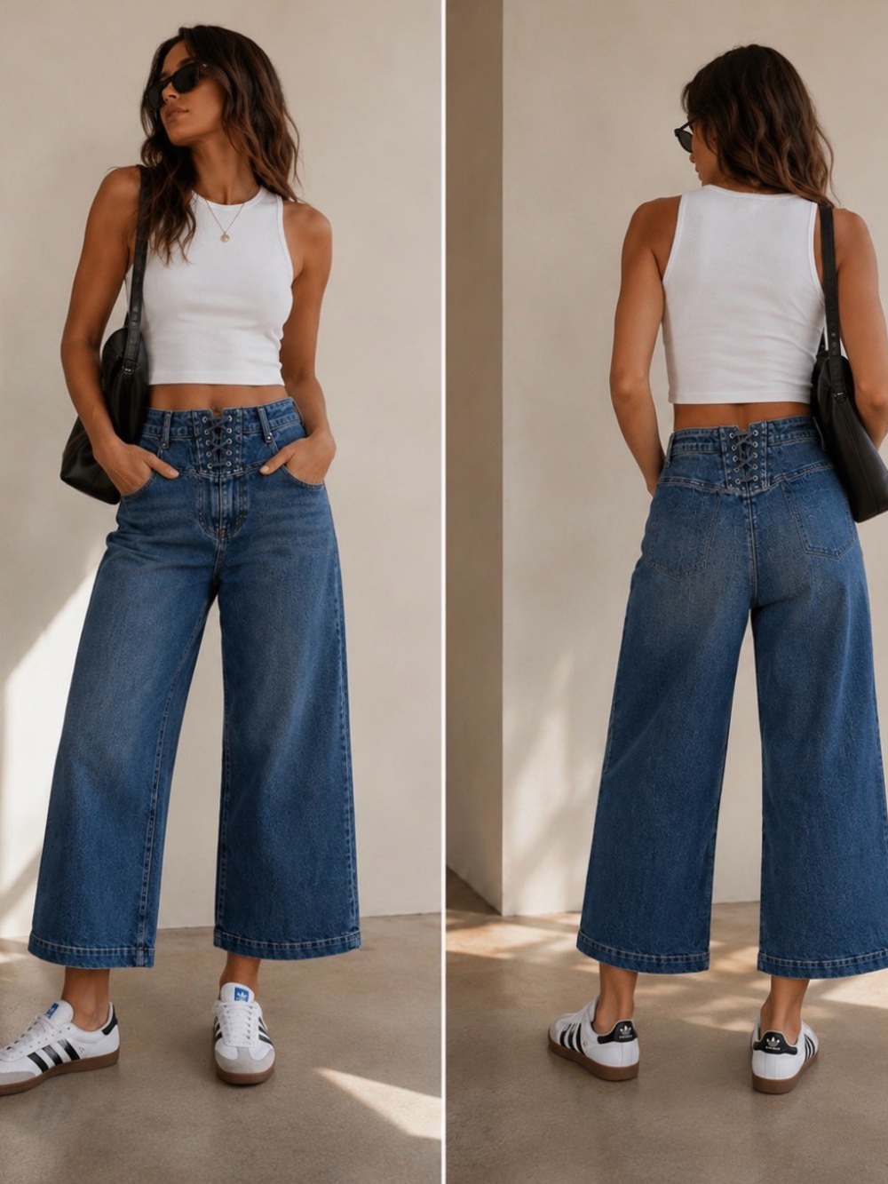 Free People WE THE FREE CRVY High-Rise Corset Back Crop Flare Jeans Size 29